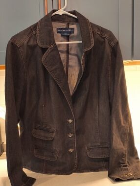 Bandolinoblu Black Washed Denim Blazer Jacket